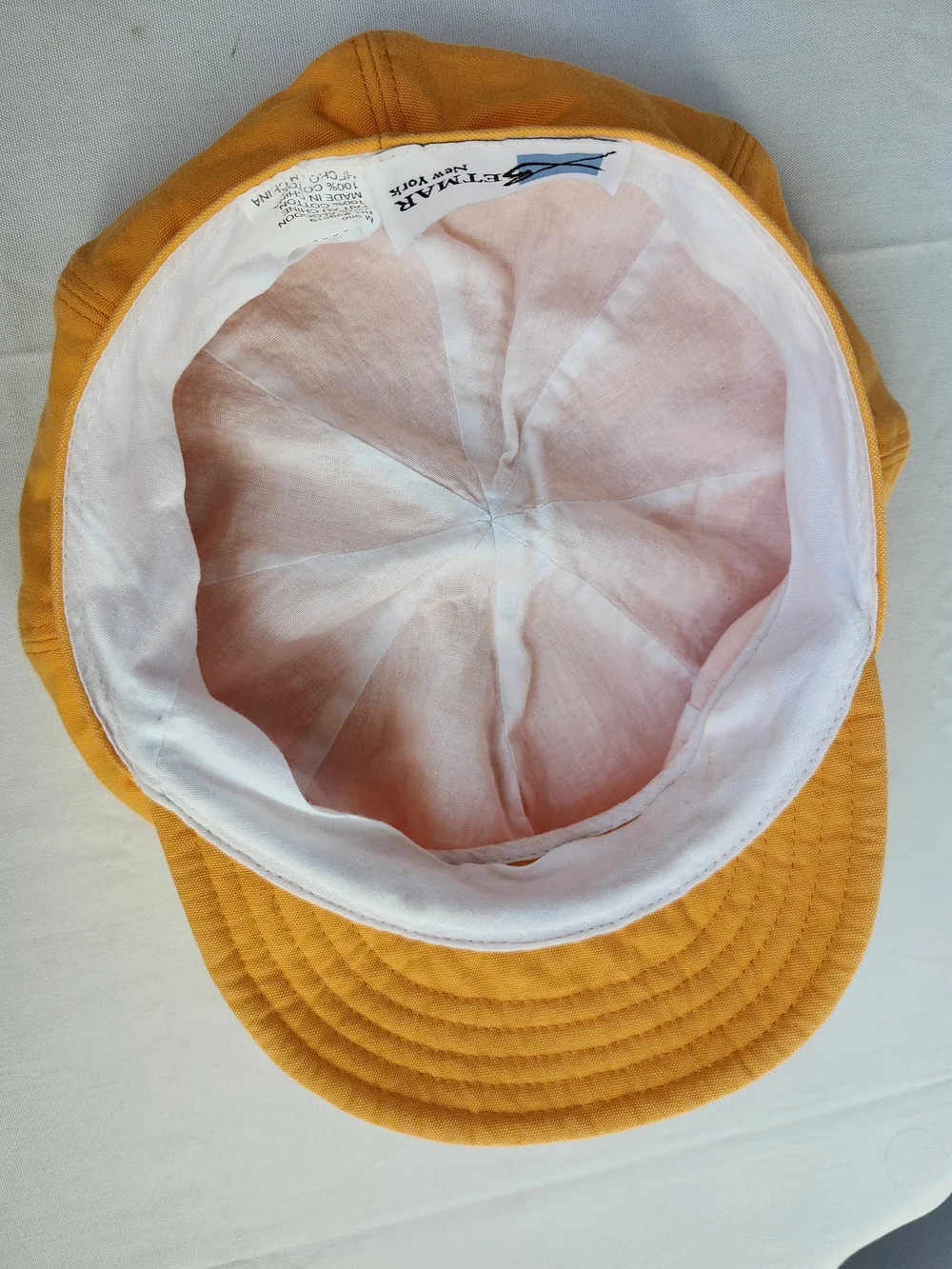 Betmar New York Bright Orange Cotton Baker Boy Cap with Metal Logo Pin